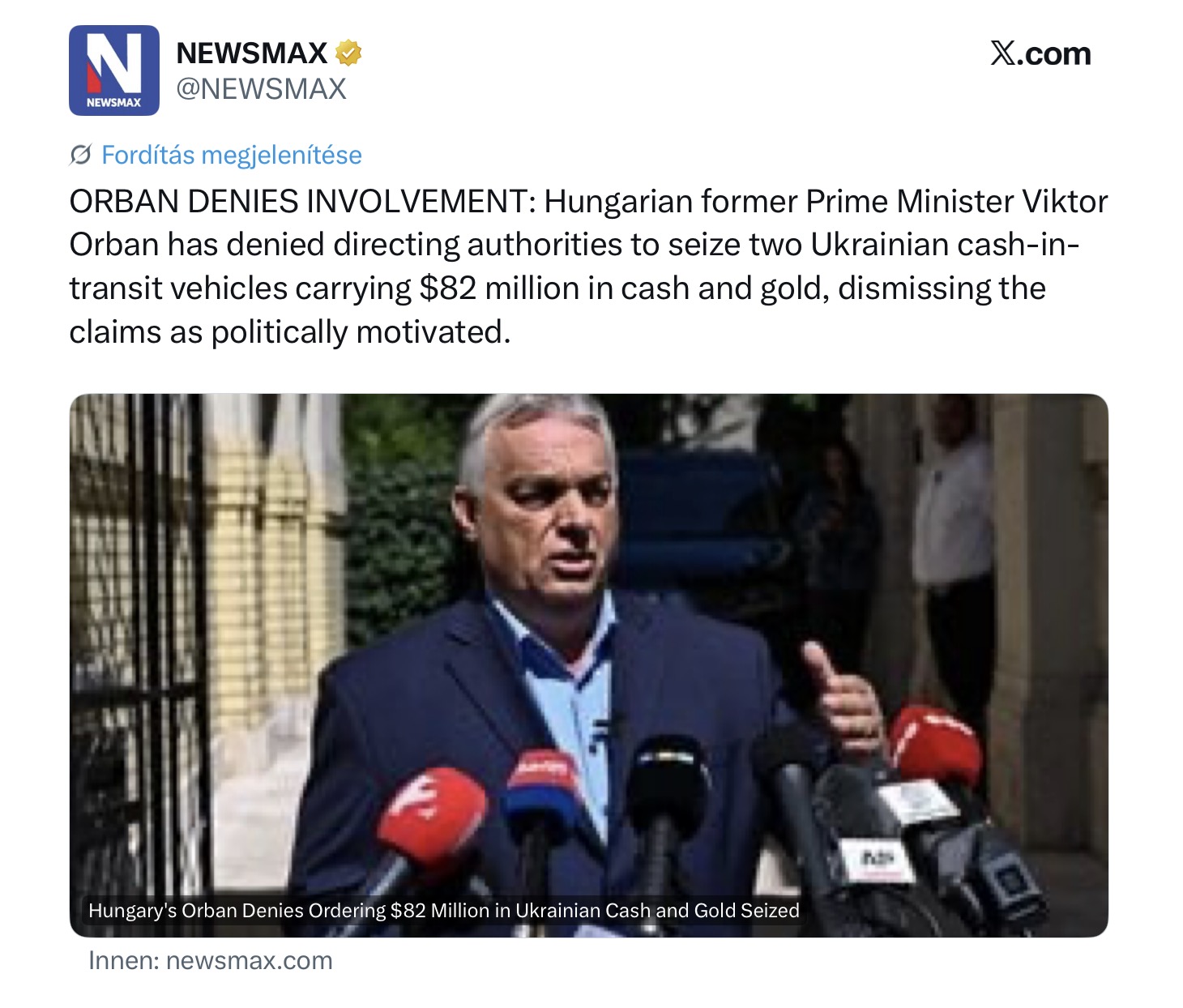 Védett: 📌A Newsmax Orbán mellé állt: a neves amerikai konzervatív médium is az igazságot közölte az aranykonvoj-ügyben